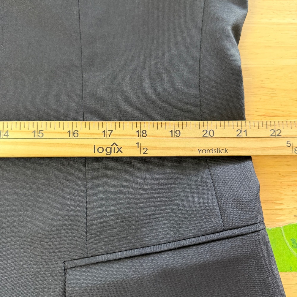 Jos A Bank 2-Piece Suit Mens 42R 36x29 100% WOOL Pleated Cuffed Solid Black - Picture 11 of 16